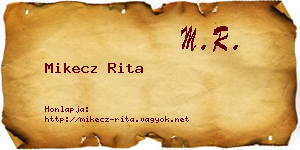 Mikecz Rita névjegykártya